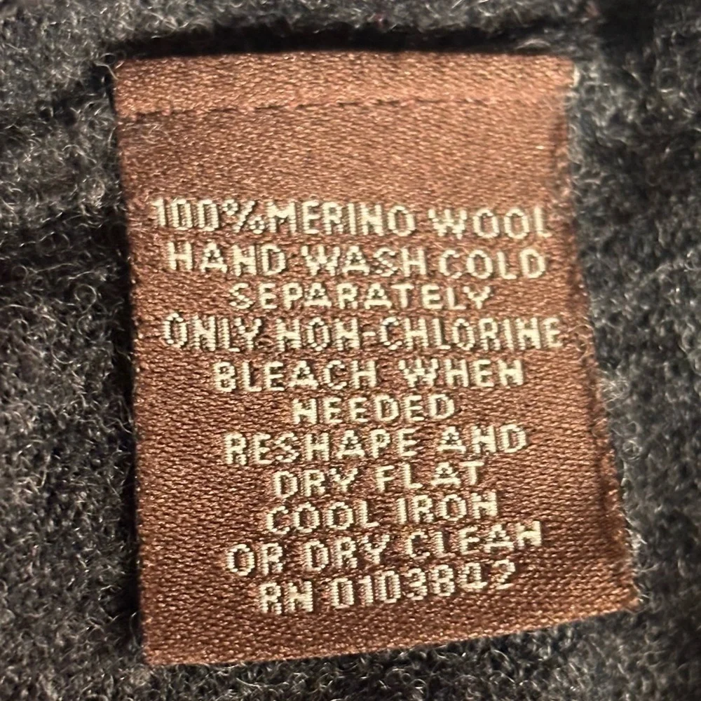 Toscano Gray Marino 100 % Merino Wool Quarter Zip Sweater Size Medium